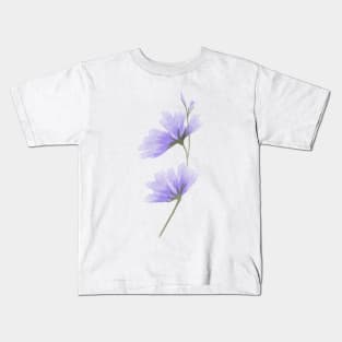 Violet watercolor flower floral design Kids T-Shirt